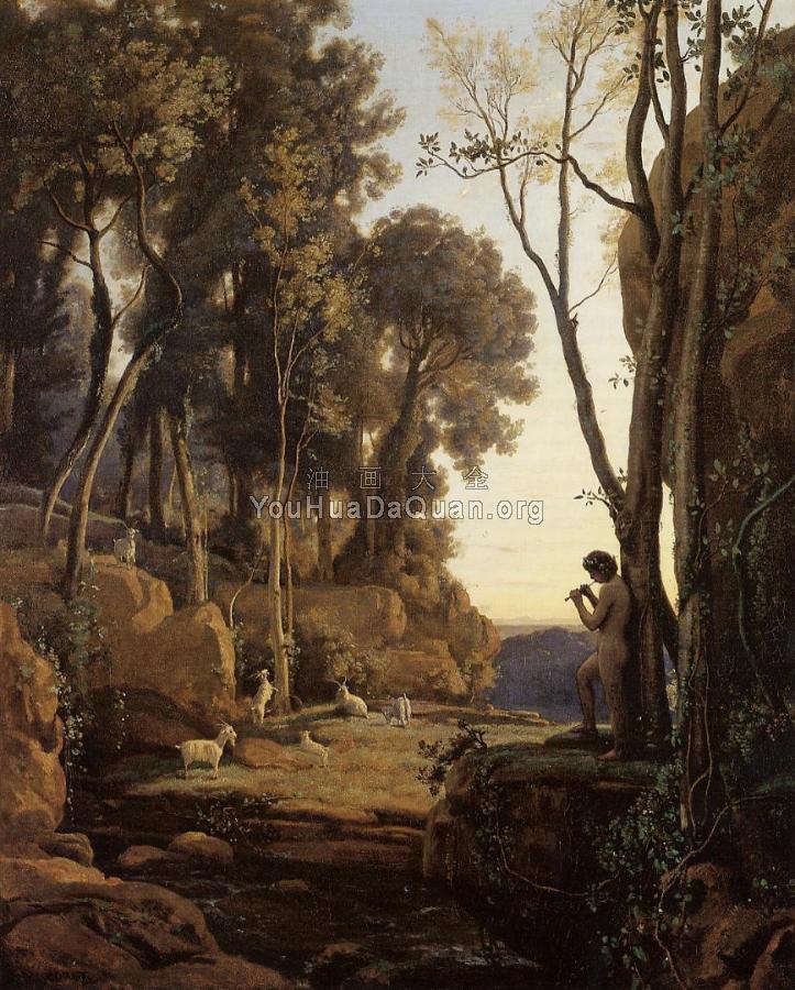 Landscape, Setting Sun( The Little Shepherd) - 让·巴蒂斯特·卡米耶·柯罗